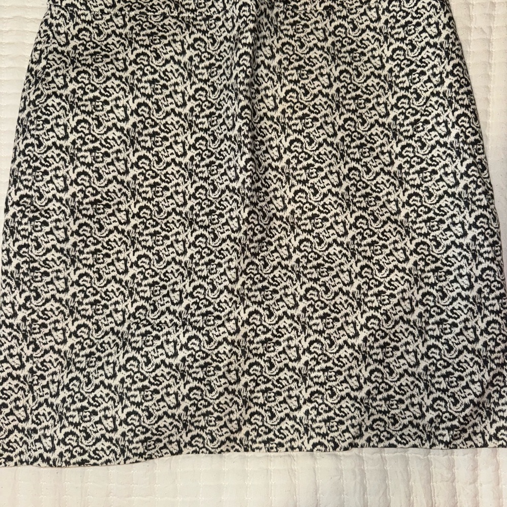 J. Crew Black and White A-Line Knee-Length Skirt